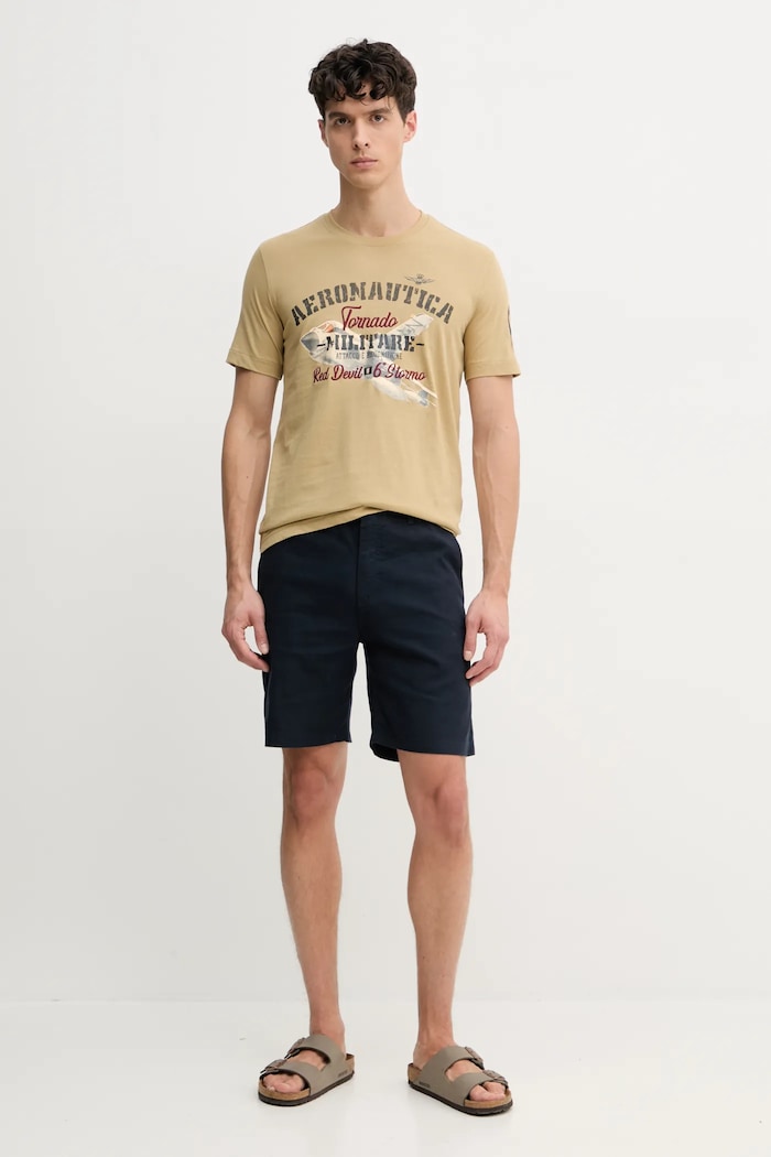 Aeronautica Militare Bavlněné tričko Aeronautica Militare TS2406J641 zelená SS25
