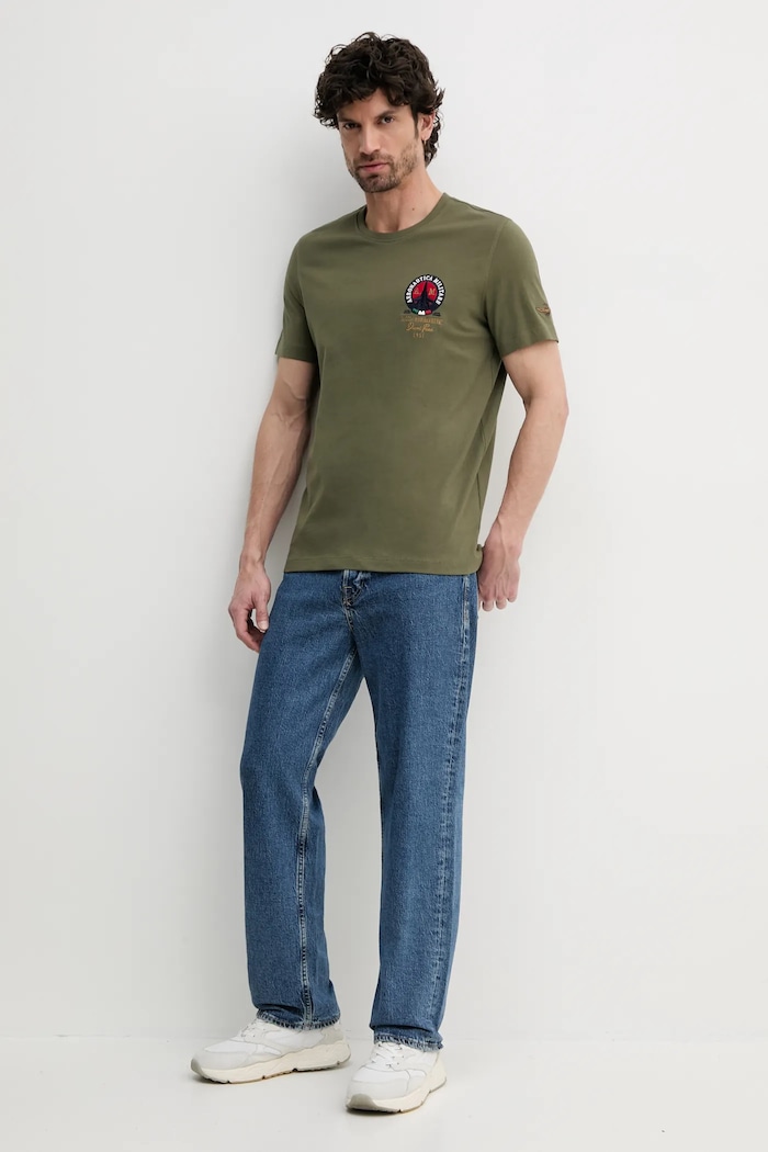 Bavlněné tričko Aeronautica Militare TS2408J592 zelená SS25