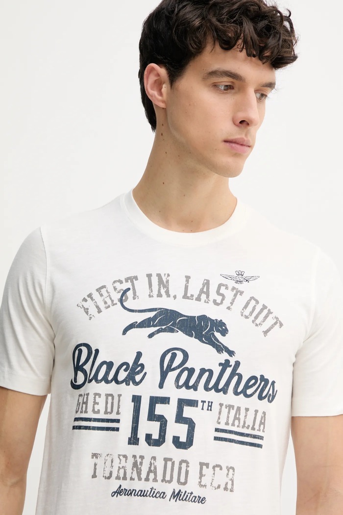 Bavlněné tričko Aeronautica Militare bílá TS2413J686