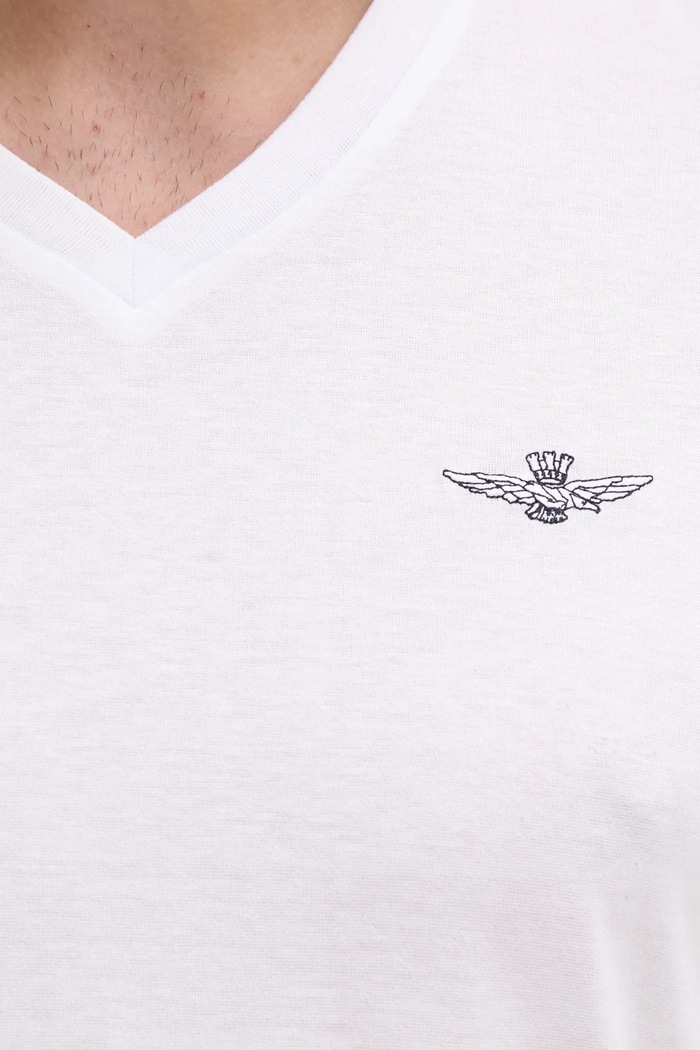 Aeronautica Militare t-shirt bawełniany TS2418J683 biały