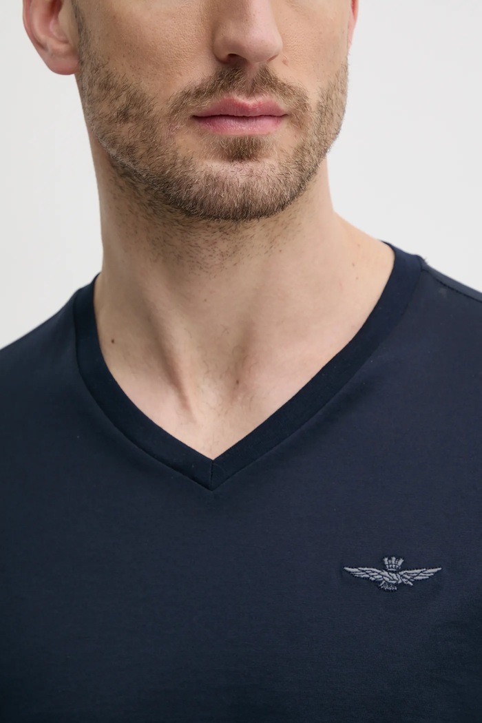 Bavlněné tričko Aeronautica Militare TS2418J683 námořnická modř
