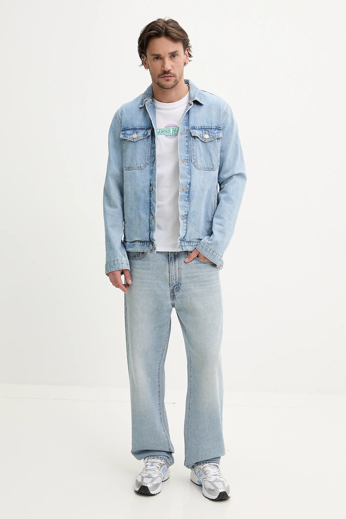 Bombažna kratka majica Guess Jeans M5GI23.K8HM0 bela SS25