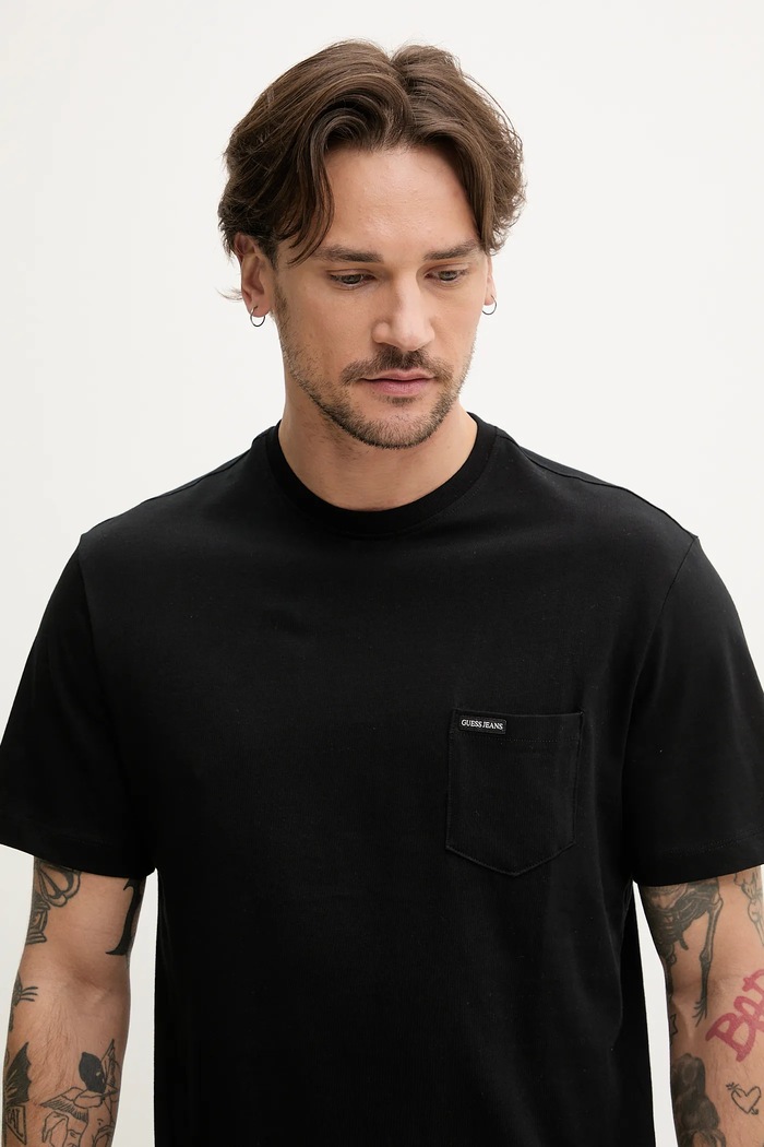 Bavlněné tričko Guess Jeans černá M5RI74.K8FQ4