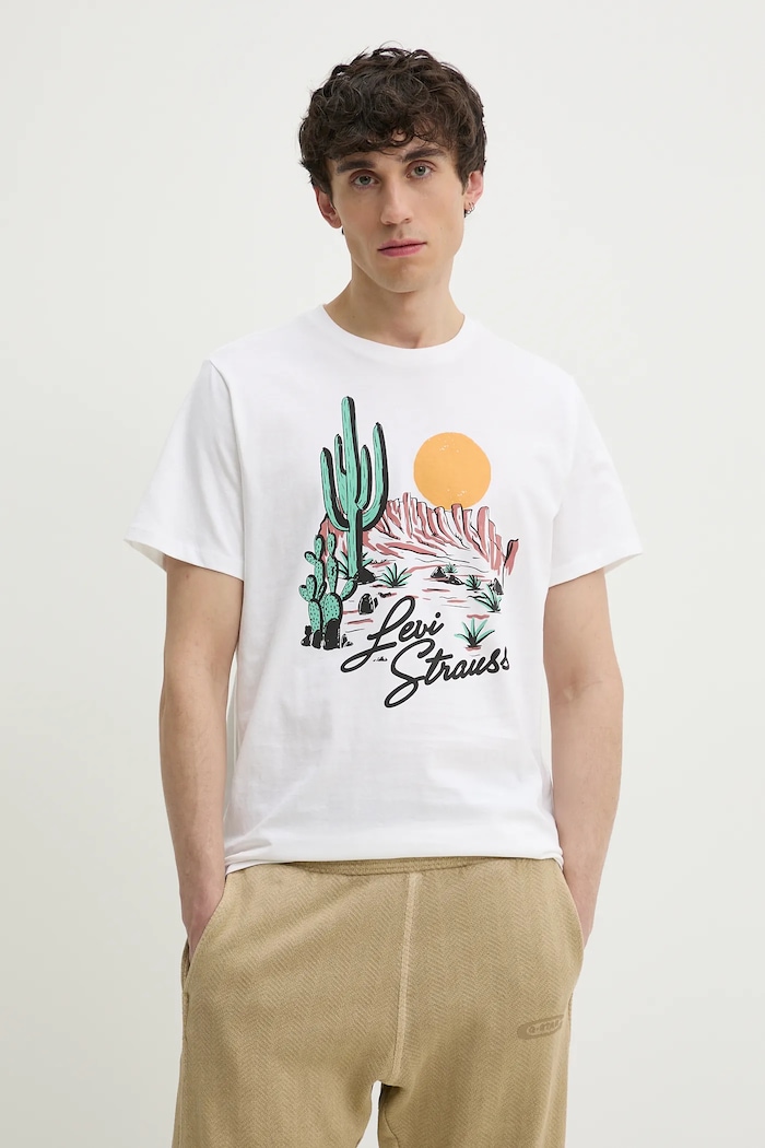 Bavlnené tričko Levi's GRAPHIC CREWNECK TEE potlač biela 22491.1833