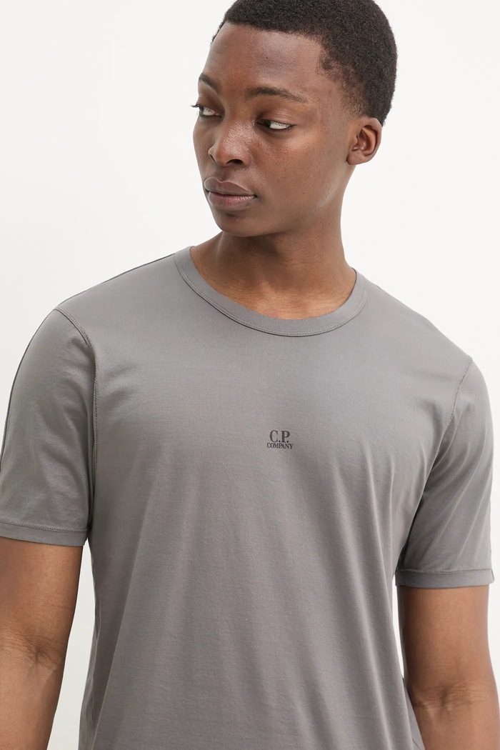 C.P. Company t-shirt bawełniany szary 18CMTS088A006374G