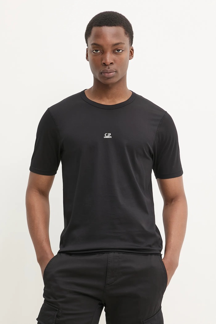 C.P. Company t-shirt bawełniany nadruk czarny 18CMTS088A006374G