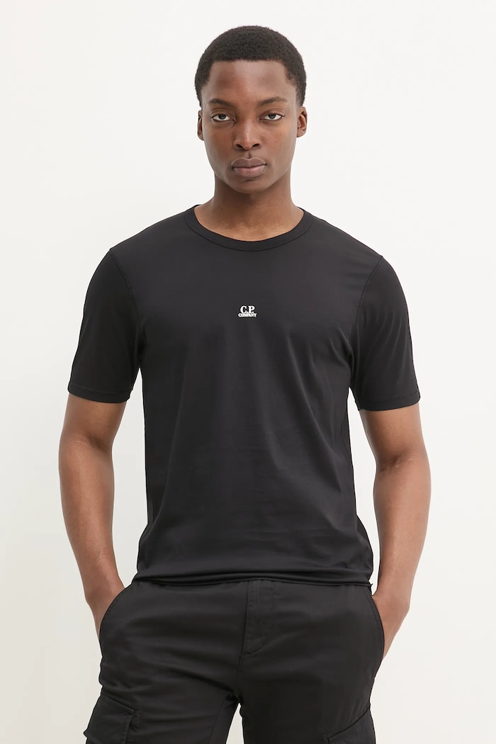 C.P. Company t-shirt bawełniany nadruk czarny 18CMTS088A006374G