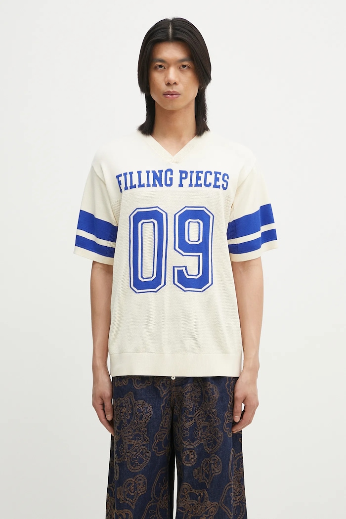 Tričko Filling Pieces Knit Jersey American Football relaxed béžová 91099059936