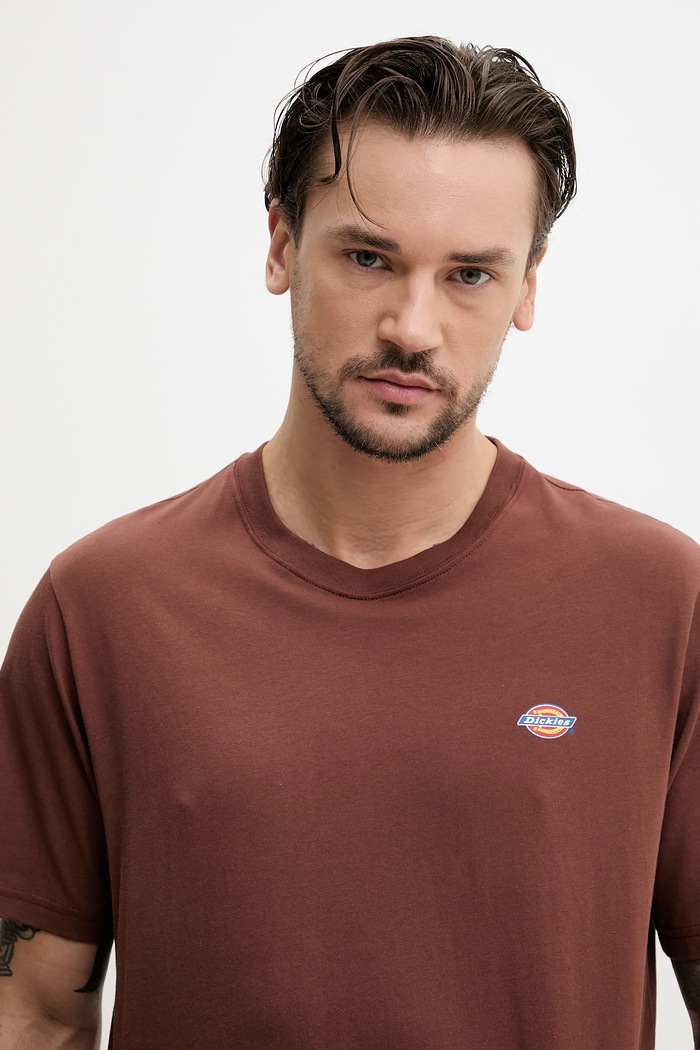 Dickies t-shirt bawełniany brązowy DK0A4XDBK471