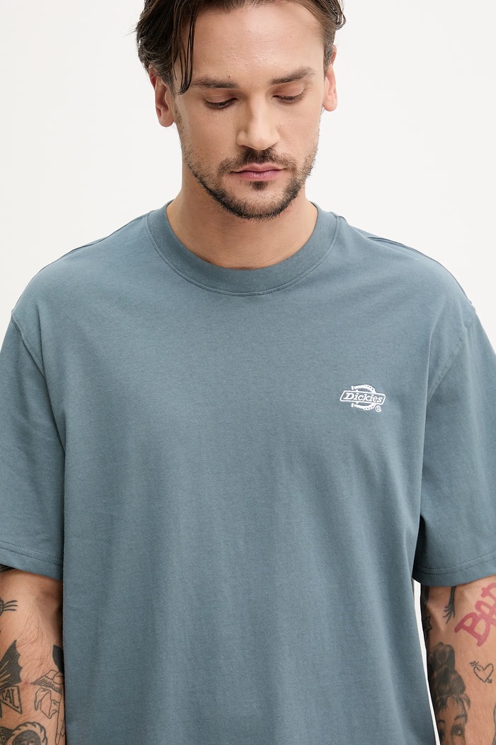 Bavlněné tričko Dickies modrá DK0A4YAIG701