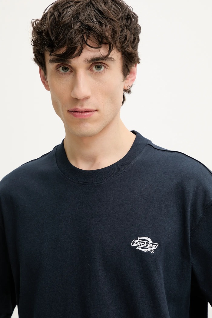 Bavlnené tričko Dickies nášivka tmavomodrá DK0A4YAIDNX1