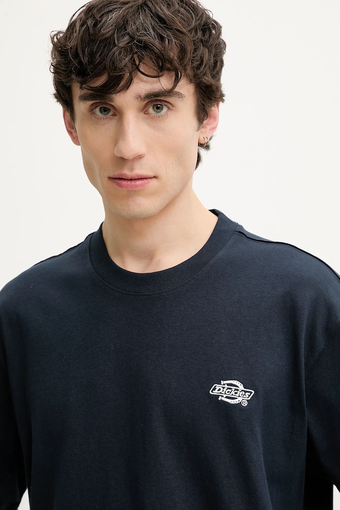 Bavlnené tričko Dickies nášivka tmavomodrá DK0A4YAIDNX1