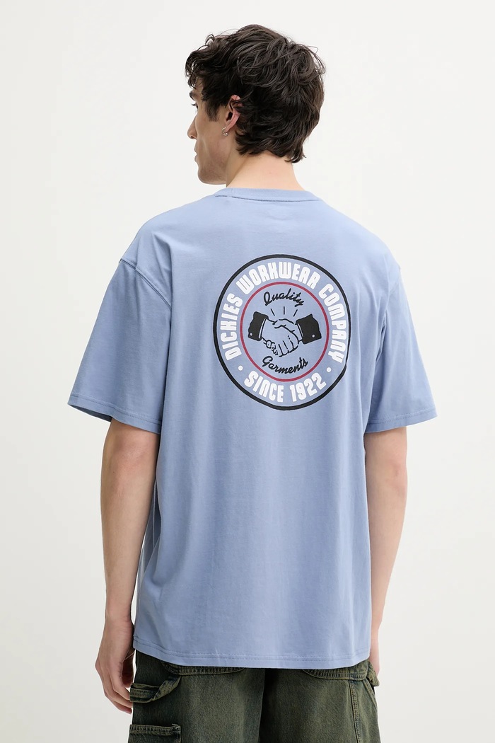 Bavlnené tričko Dickies DK0A4Z95K371 modrá SS25