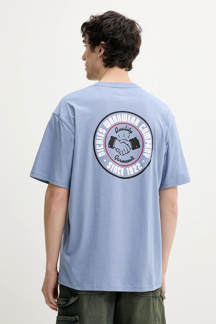 Bavlnené tričko Dickies DK0A4Z95K371 modrá SS25