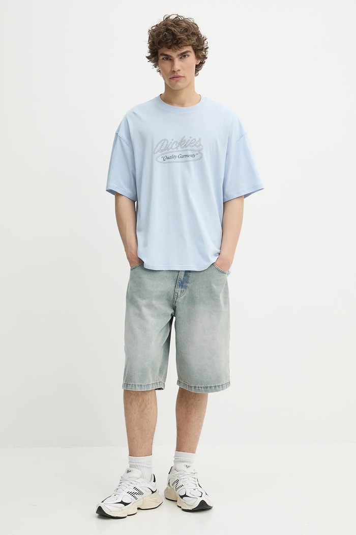 Pamučna majica Dickies DK0A4Z8QK541 plava SS25