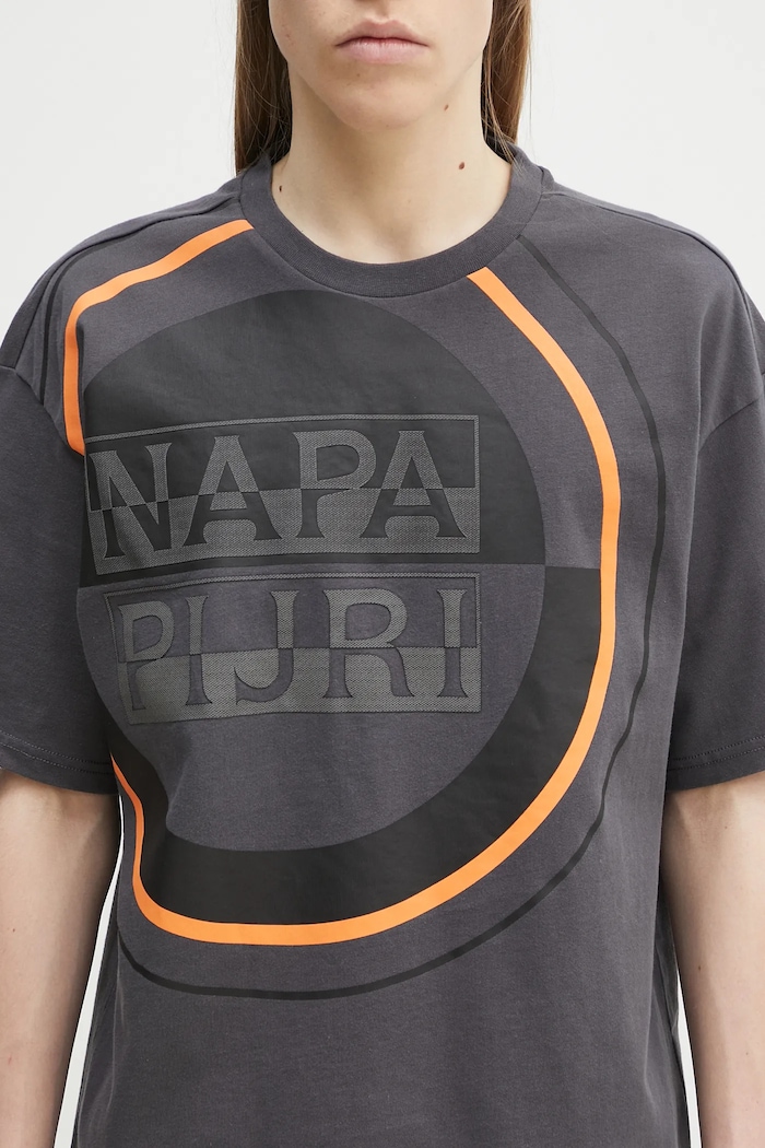 Napapijri tricou din bumbac S-Tusco gri NP0A4IEEH981
