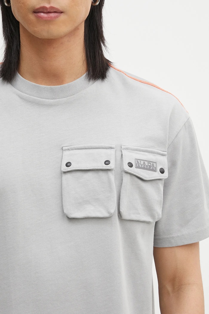 Napapijri tricou din bumbac S-Rivalto gri NP0A4IELH621
