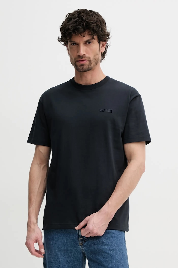 Памучна тениска MACKAGE стандартна тъмносин TEE.R