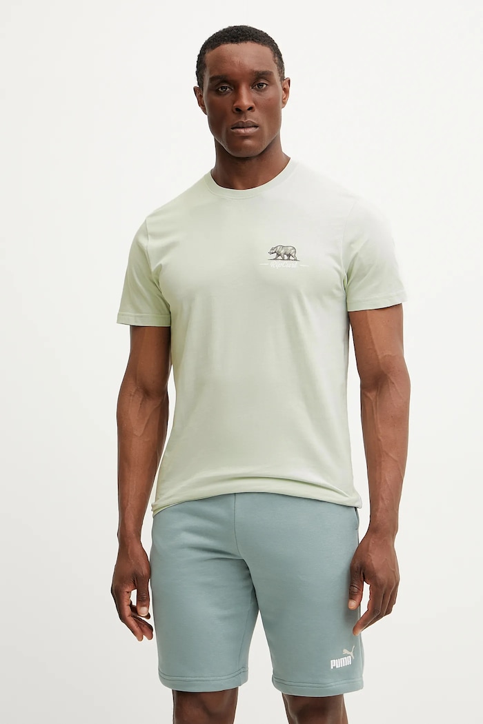 Βαμβακερό μπλουζάκι Rip Curl DESTI ANIMALS βαμβάκι τιρκουάζ 0OHMTE