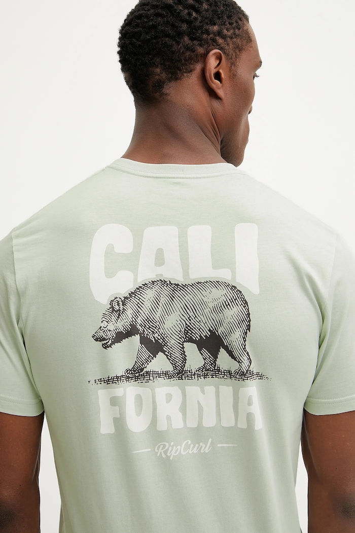 Βαμβακερό μπλουζάκι Rip Curl DESTI ANIMALS τιρκουάζ 0OHMTE