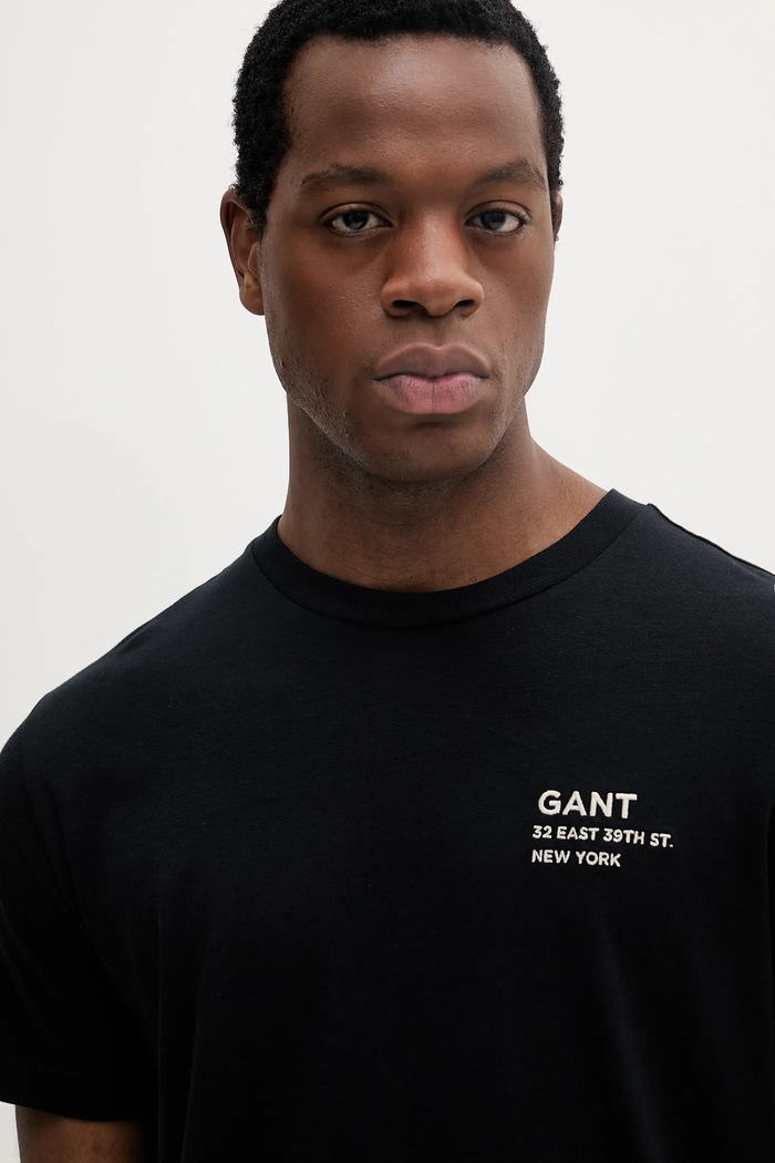Gant t-shirt bawełniany czarny 2003300