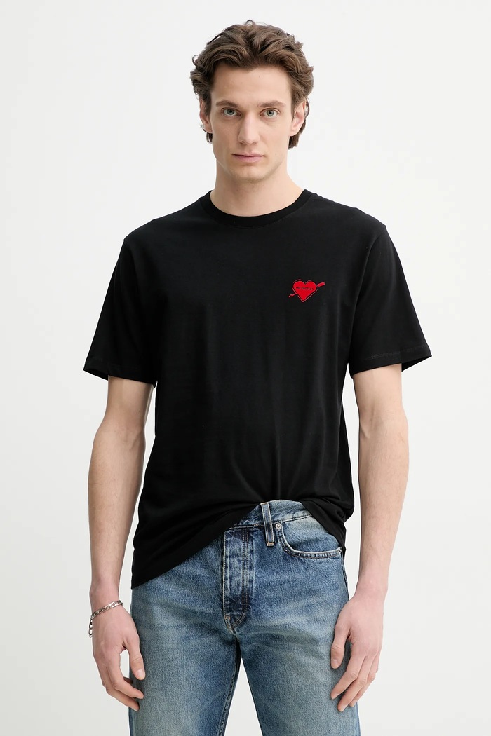 Βαμβακερό μπλουζάκι The Kooples βαμβάκι μαύρο HTSC30036K