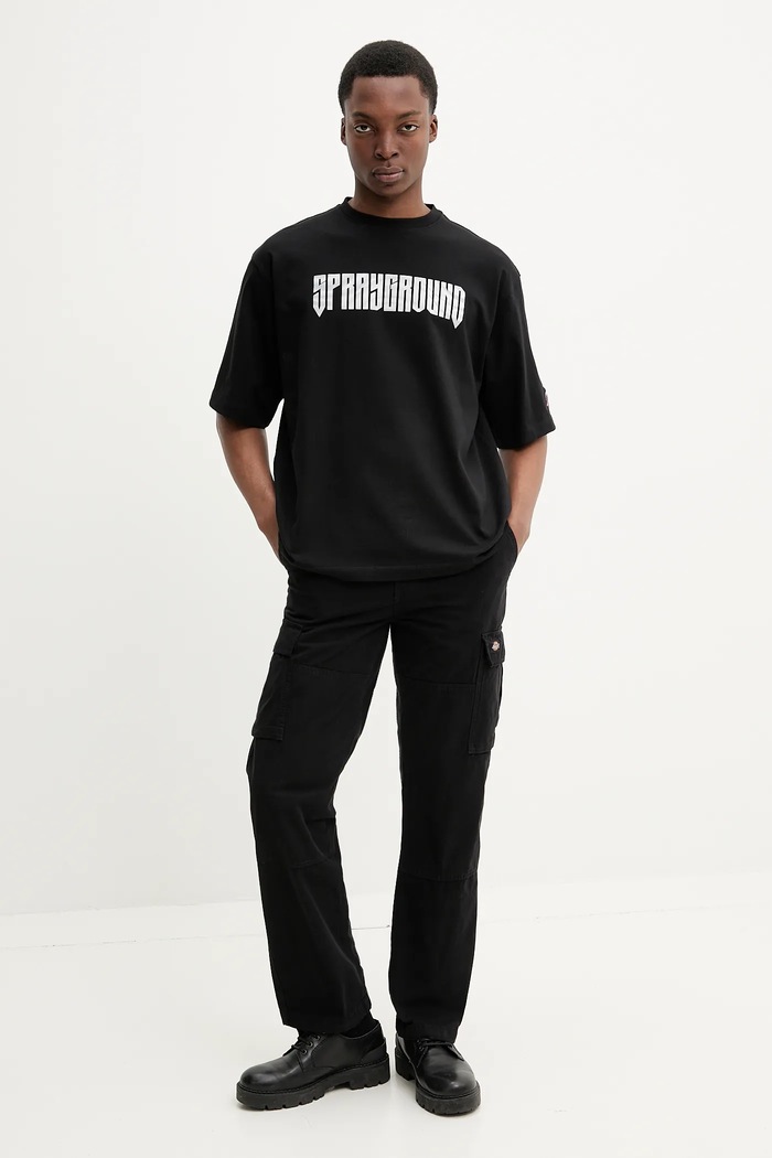 Sprayground tricou din bumbac SP695BLK negru SS25