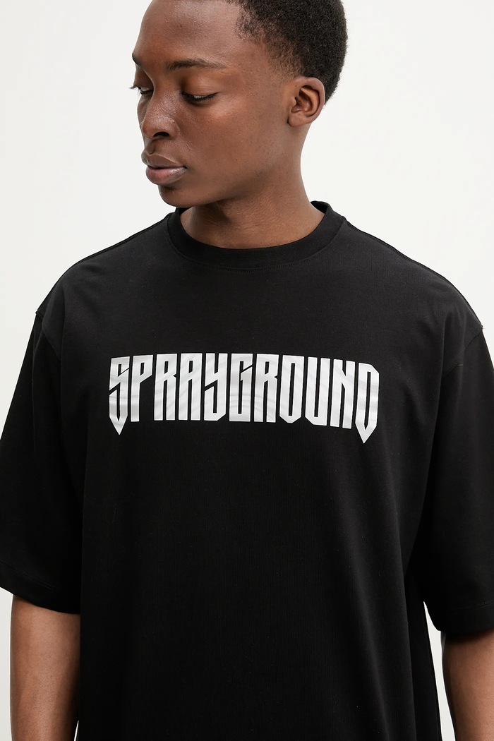 Sprayground tricou din bumbac negru SP695BLK