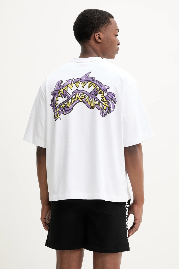 Îmbrăcăminte Sprayground tricou din bumbac SP699 alb