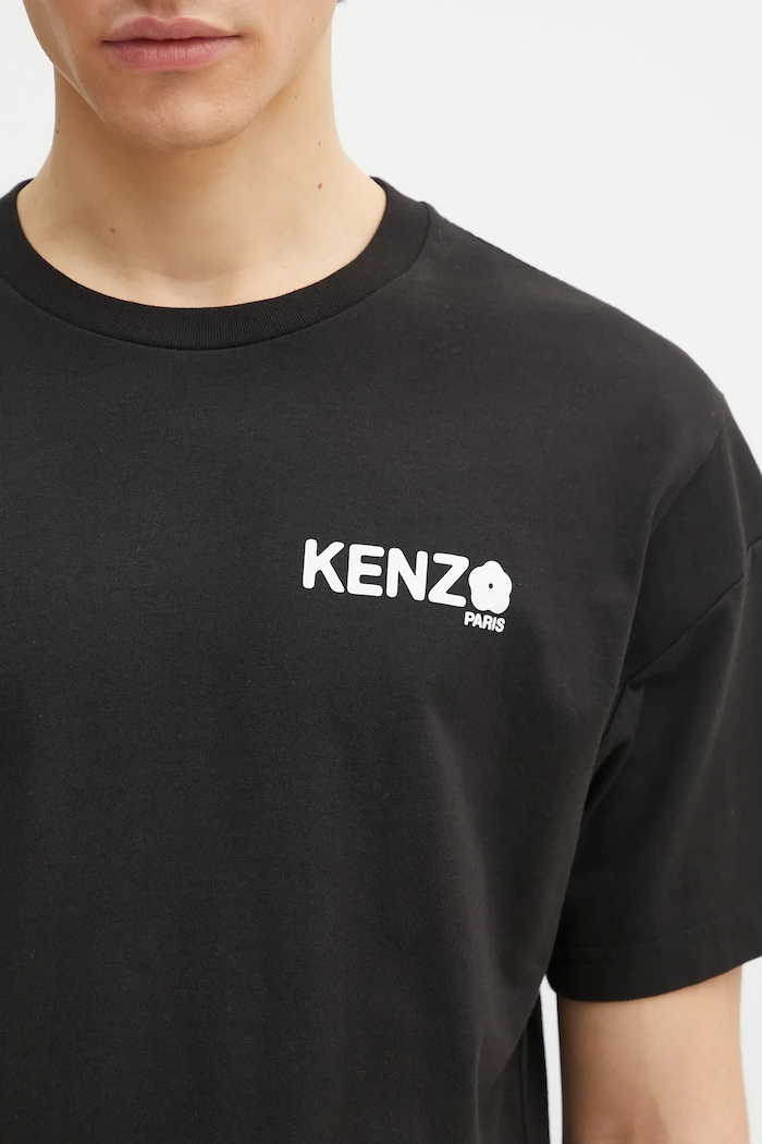 Памучна тениска Kenzo Boke Flower 2.0 черен FF55TS4894SG.99J