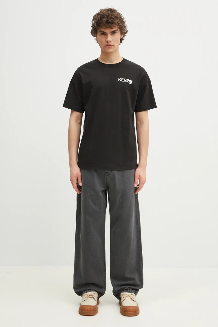 Памучна тениска Kenzo Boke Flower 2.0 FF55TS4894SG.99J черен