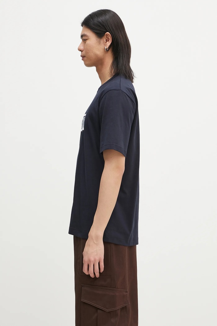 Norse Projects Tricou din bumbac Holger Post Stamp Print T-Shirt N01.0686.7004 bleumarin SS25
