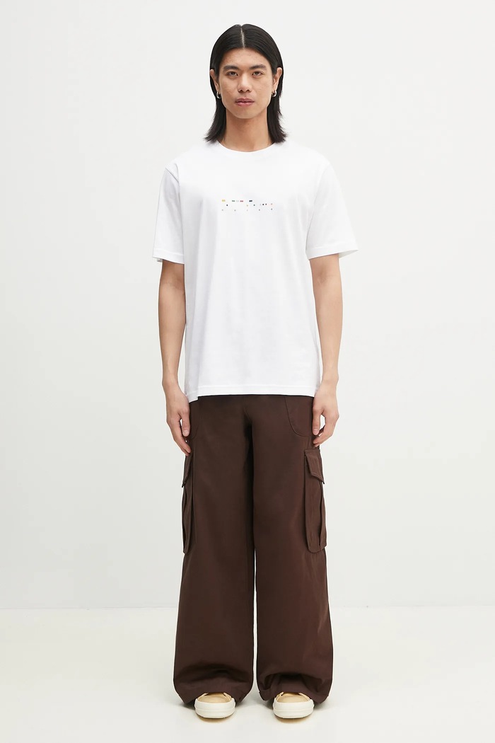 Βαμβακερό μπλουζάκι Norse Projects Johannes Organic Code Print T-shirt N01.0689.0001 λευκό