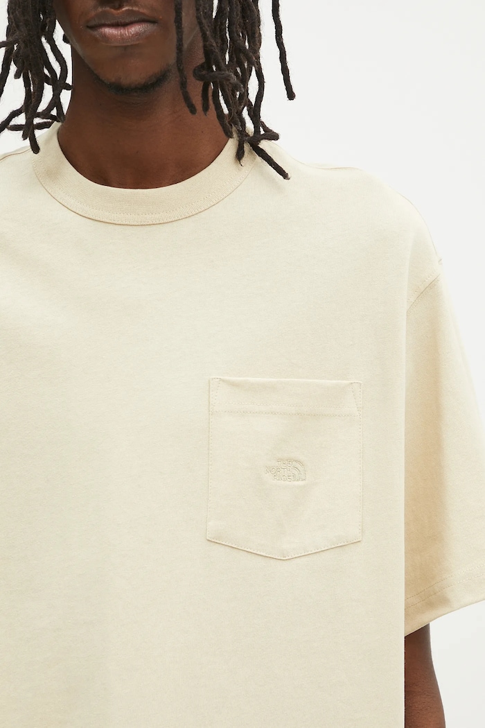The North Face tricou din bumbac Dome Relaxed Pocket bej NF0A8C3P3X41