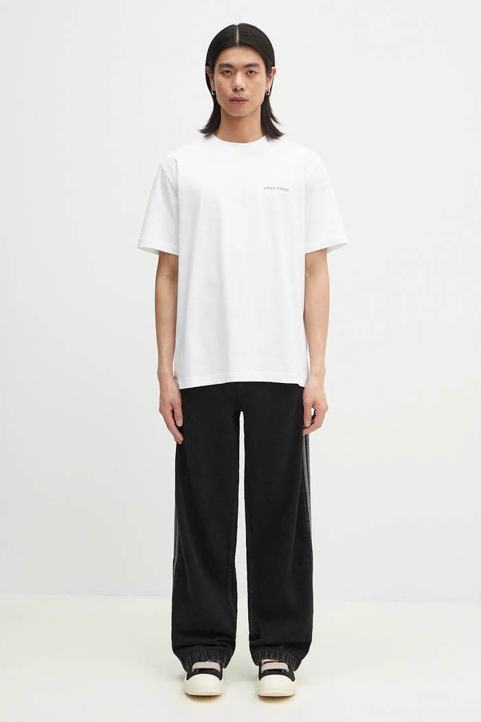 Bavlnené tričko Daily Paper Senses T Shirt 2511150 biela
