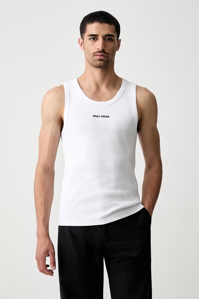 Daily Paper top za muškarce od pamuka s elastanom Dias Rib Tank Top slim bijela 2512031
