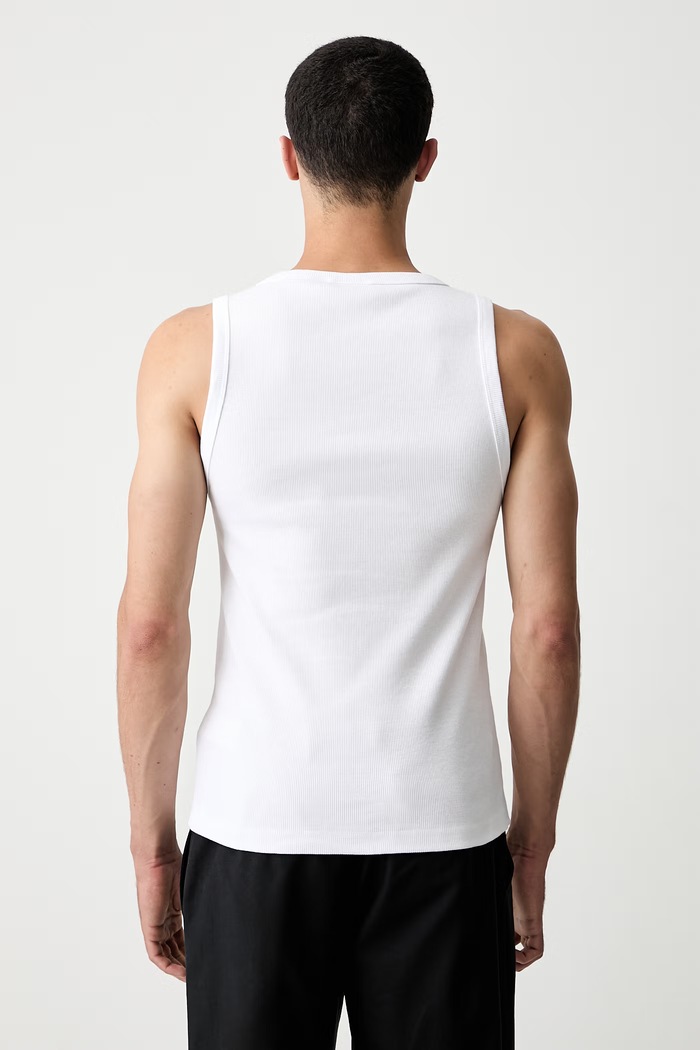 Ruházat Daily Paper férfi top pamut elasztánnal Dias Rib Tank Top 2512031 fehér