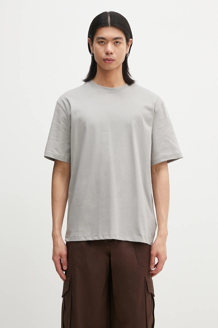 Daily Paper t-shirt bawełniany Orbit Emb T-Shirt bawełna szary 2512016
