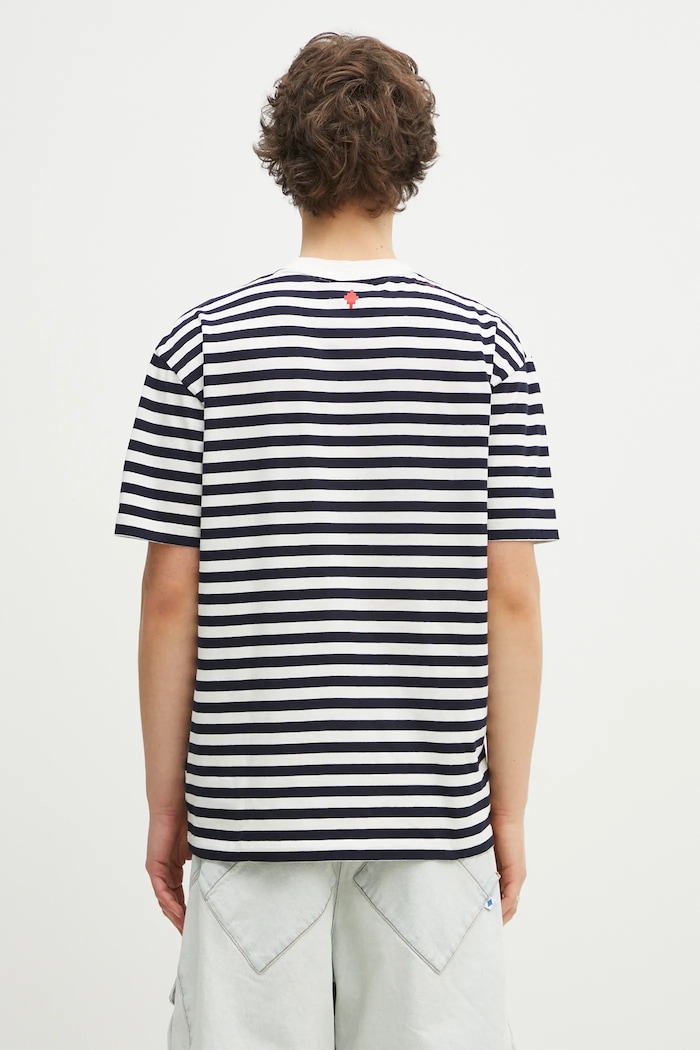 Îmbrăcăminte Marcelo Burlon tricou din bumbac Bunny Heart Stripe Basic Tee White Navy CMAA056S25JER0060146 bleumarin