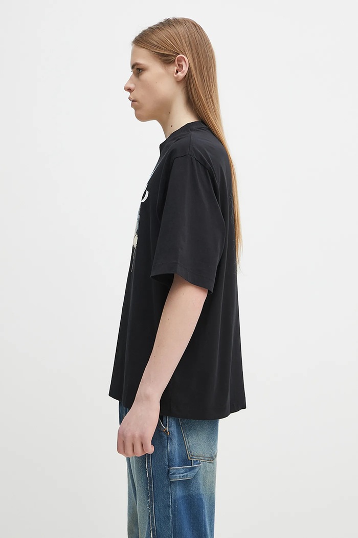 Marcelo Burlon t-shirt bawełniany County Angel Boxy T-Shirt Black Multicol CMAA05AS25JER0021084 czarny SS25