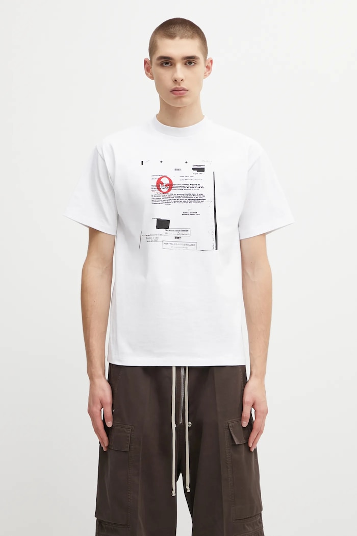 No Problemo cotton t-shirt Redacted SS Tee relaxed white NP60001103
