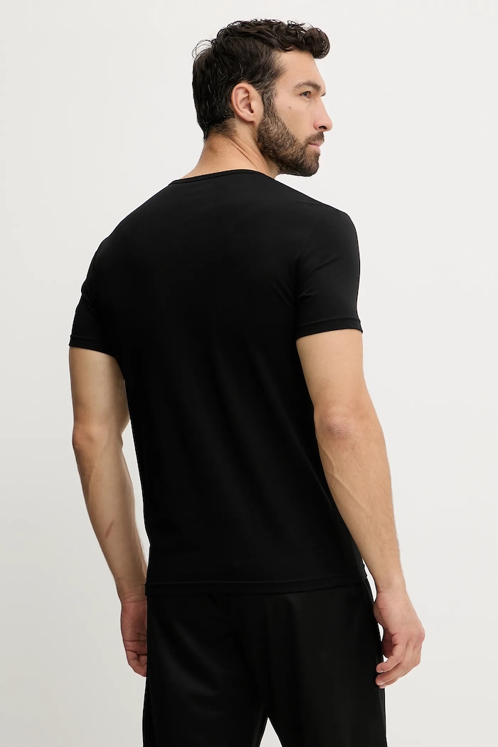 T-shirt bawełniany lounge 2-pack Emporio Armani Underwear EM000391.AF10800 czarny