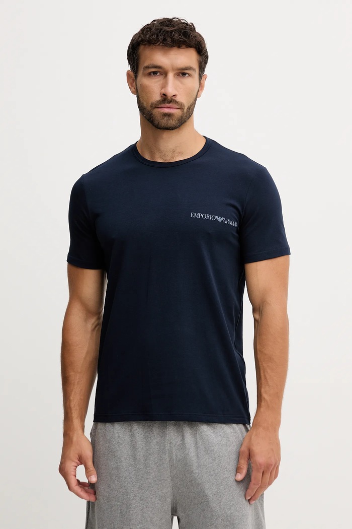 Emporio Armani Underwear t-shirt lounge 2-pack z elastanem granatowy EM000391.AF10779