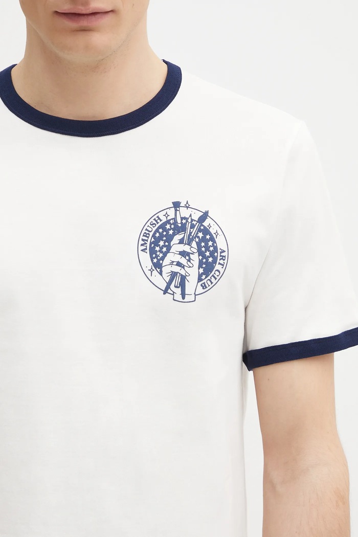 AMBUSH cotton t-shirt Art Club T-Shirt white 12115326