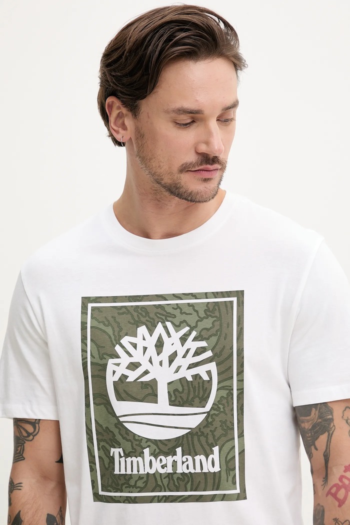 Bavlnené tričko Timberland biela TB0A6DUD1001