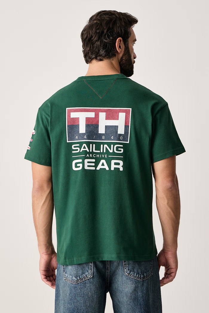 Tommy Hilfiger T-shirt męski bawełniany SAILING granatowy MN0MN00012