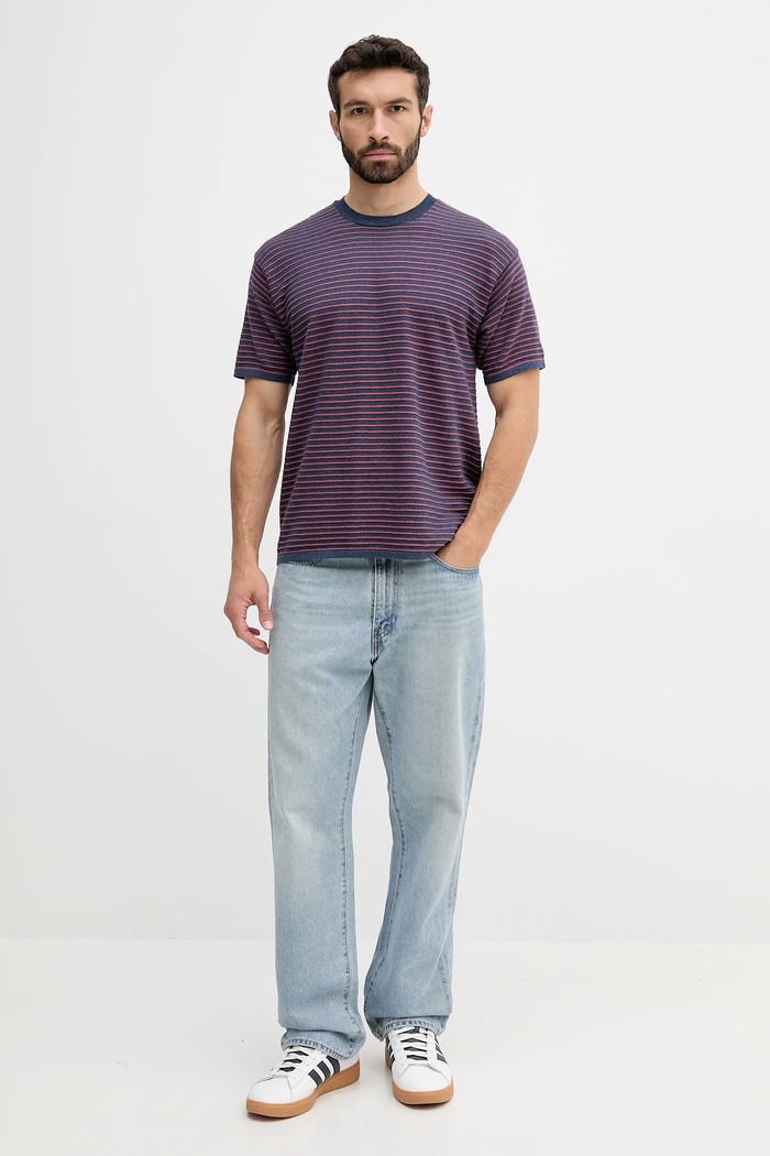 Βαμβακερό μπλουζάκι United Colors of Benetton 1195K109V σκούρο μπλε SS25