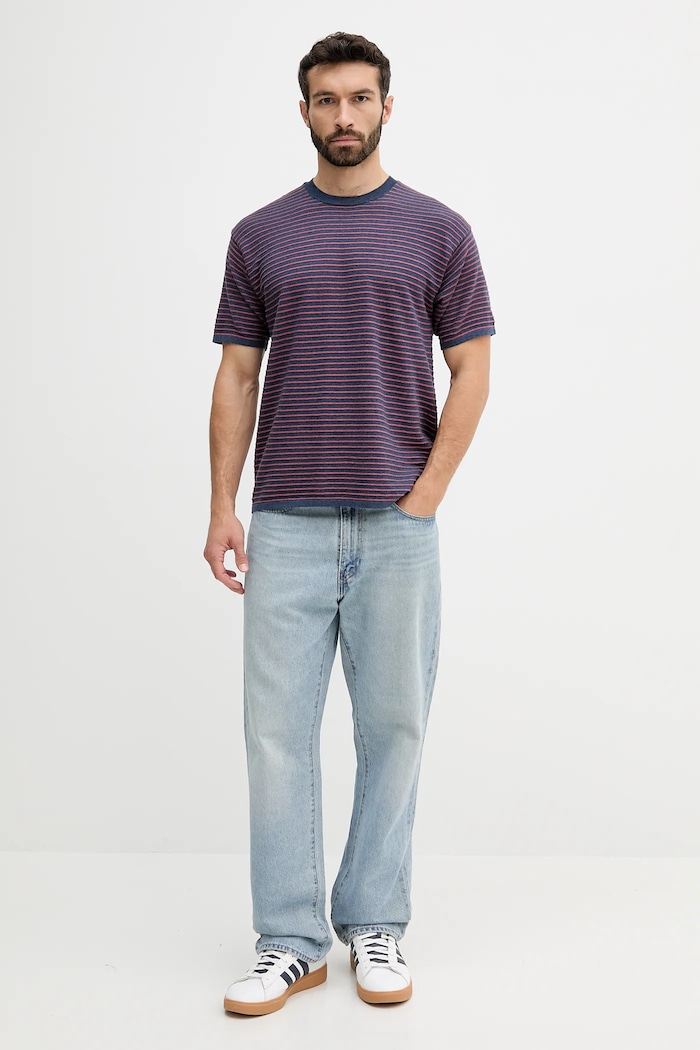 Βαμβακερό μπλουζάκι United Colors of Benetton 1195K109V σκούρο μπλε SS25