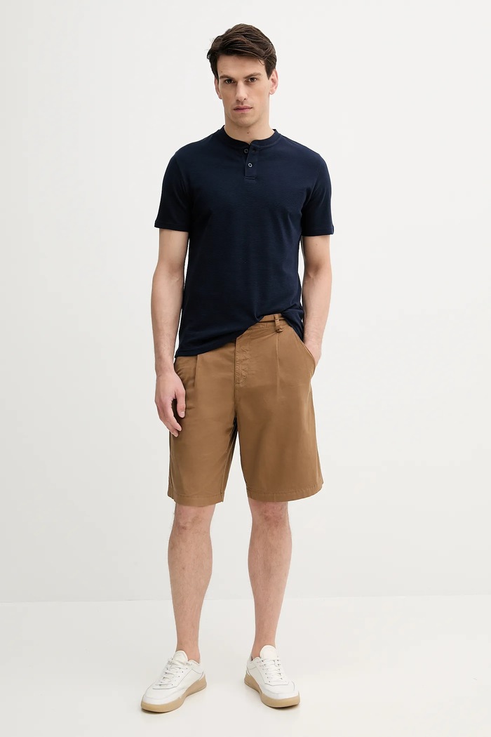 Памучна тениска United Colors of Benetton 3RL3U10AS тъмносин SS25