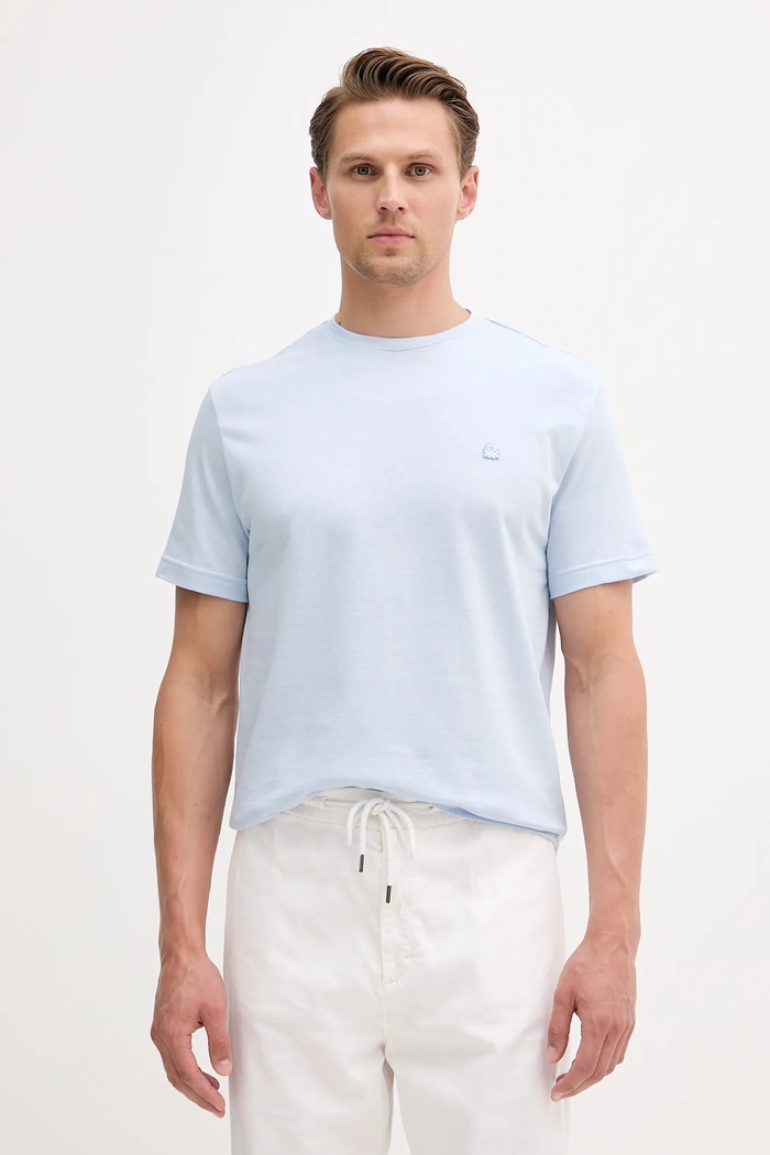 United Colors of Benetton t-shirt bawełniany bawełna niebieski 3M4WU1088